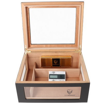 Germanus Humidor Oro schwarz Detailansicht World of Smoke