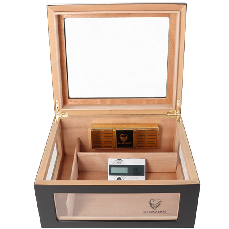 Germanus Humidor Oro schwarz Detailansicht World of Smoke