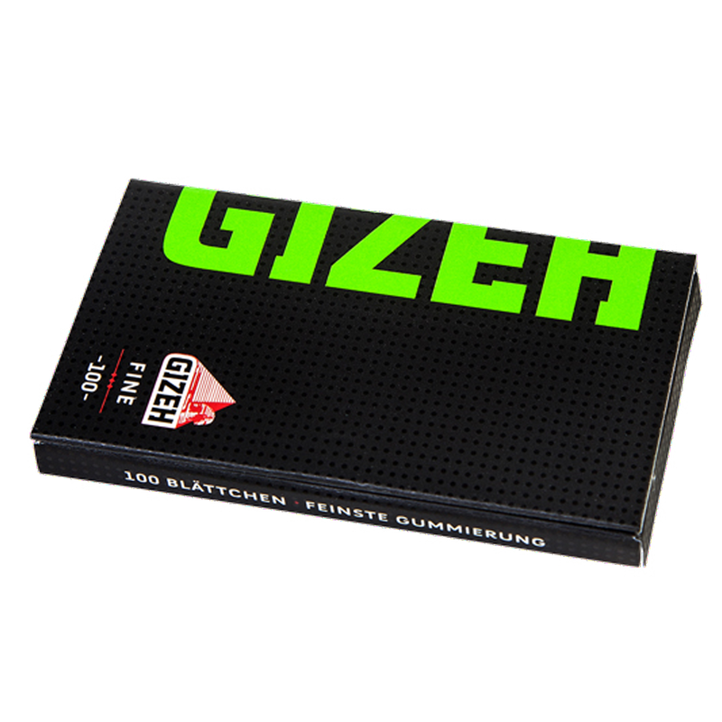Gizeh schwarz/grün fine Magnet 100 Blatt Frontansicht World of Smoke