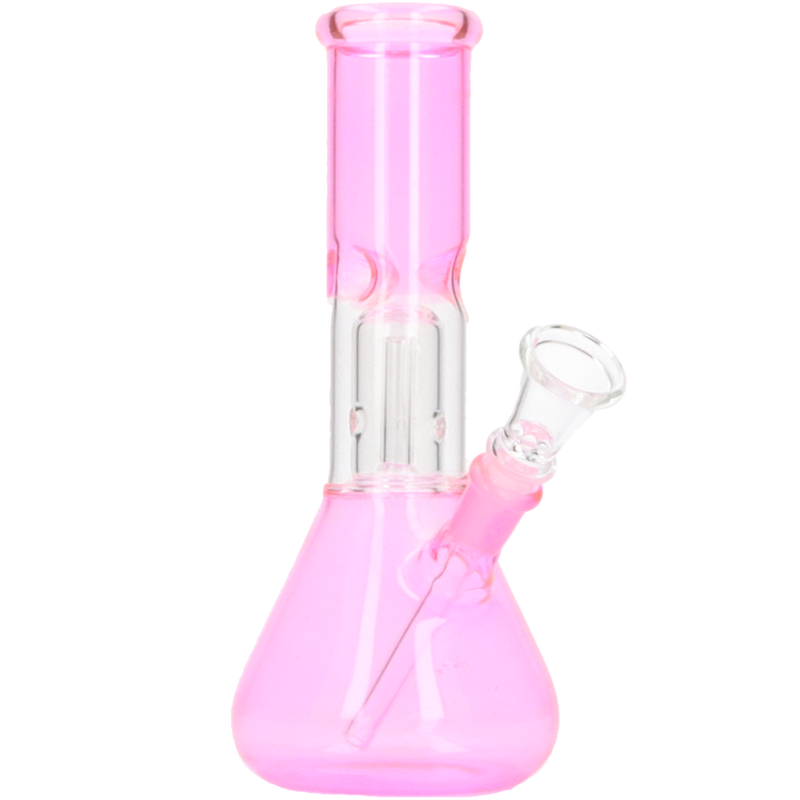 Glasbong Ice+Percolator konisch pink Frontansicht World of Smoke