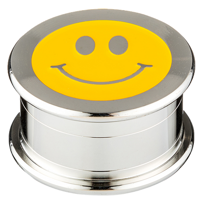 Grinder 3tlg. Metall Smiley Frontansicht World of Smoke