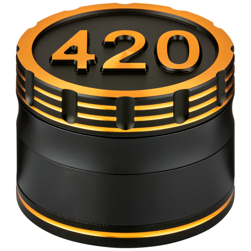 Ginder 4 Tlg. Metall H 45 mm schwarz/goldfarben 420 Frontansicht World of Smoke
