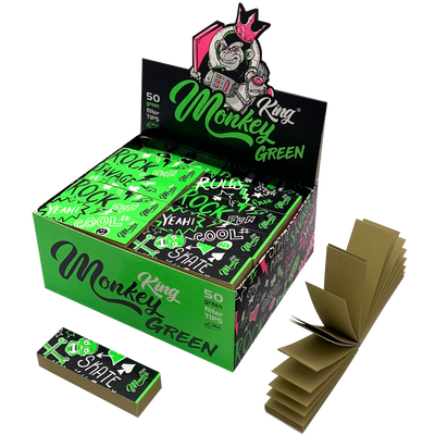 Monkey King green 50 Heftchen á 50 Blatt Frontansicht World of Smoke