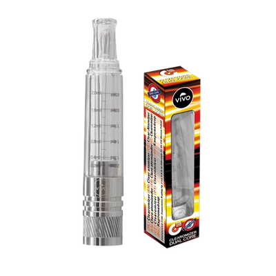 VIVO Clearomizer Dual Core 2ml Transparent Frontansicht World of Smoke