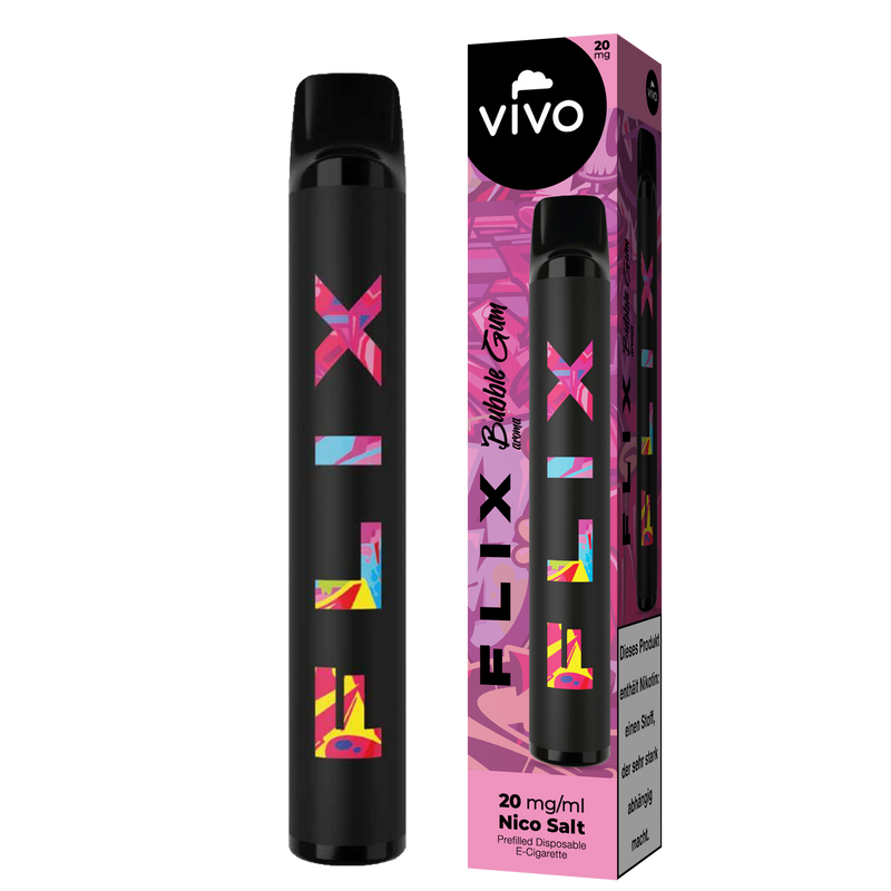 VIVO FLIX 700 Einweg E-Zigarette Bubble Gum 20mg/ml ca. 700 Züge Frontansicht World of Smoke