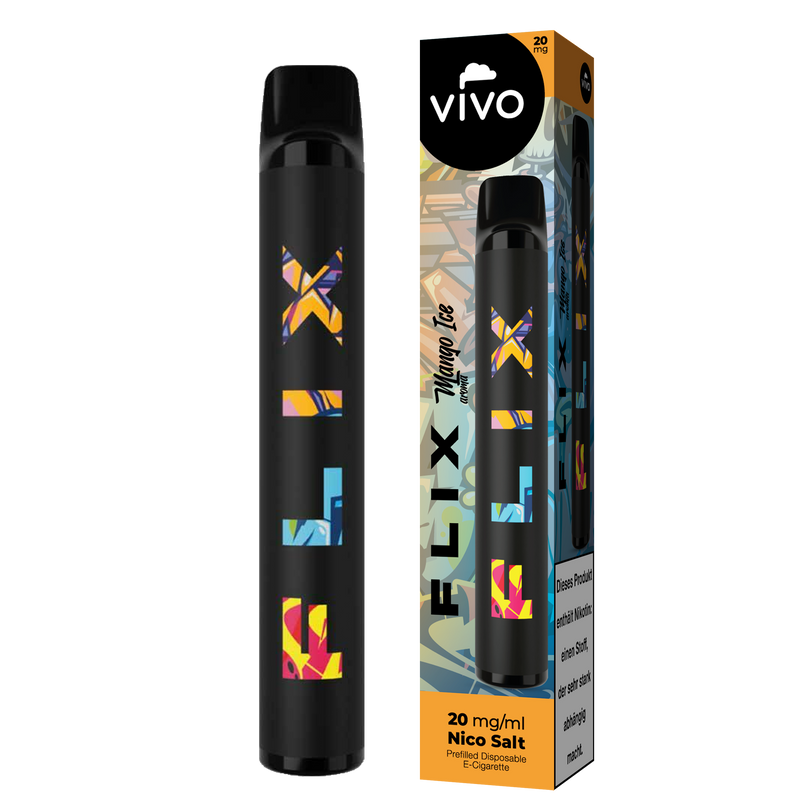 VIVO FLIX 700 Einweg E-Zigarette Mango Ice 20mg/ml ca. 700 Züge Frontansicht World of Smoke