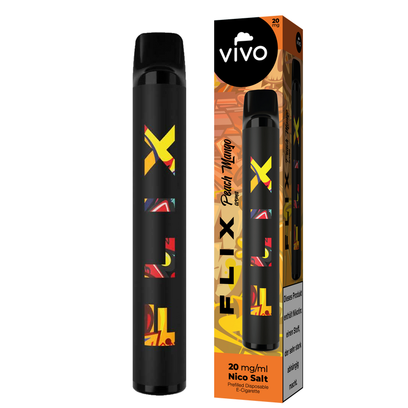 VIVO FLIX 700 Einweg E-Zigarette Peach Mango 20mg/ml ca. 700 Züge Frontansicht World of Smoke