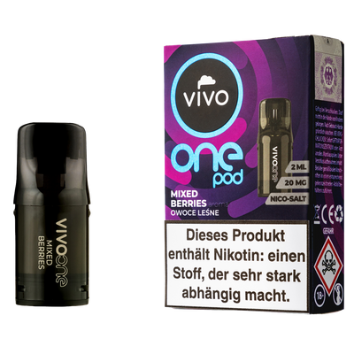 VIVO One Pod Mixed Berries 20mg/ml, 2ml, ca. 700 Züge Frontansicht World of Smoke