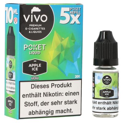VIVO Poket SALT Apple Ice 20mg/ml Frontansicht World of Smoke