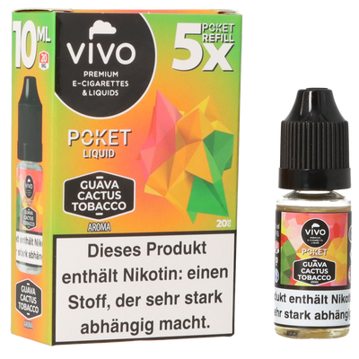 VIVO Poket SALT Guava Cactus Tobacco 20mg/ml Frontansicht World of Smoke