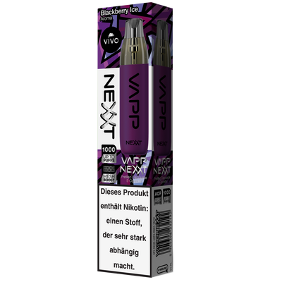 VIVO VAPP Nexxt Einweg E-Zigarette Blackberry Ice 20mg/ml bis zu 1000 Züge Detailansicht World of Smoke