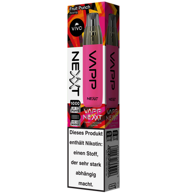 VIVO VAPP Nexxt Einweg E-Zigarette Fruit Punch 20mg/ml bis zu 1000 Züge Detailansicht World of Smoke