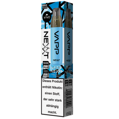 VIVO VAPP Nexxt Einweg E-Zigarette Mint 20mg/ml bis zu 1000 Züge Detailansicht World of Smoke