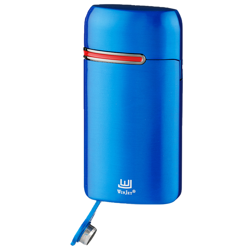 Winjet Feuerzeug 3x Jet blau mit Bohrer Detailansicht World of Smoke