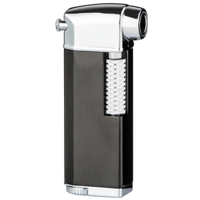 Winjet Premium Pfeifenfeuerzeug schwarz glänzend Frontansicht World of Smoke