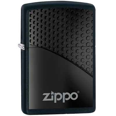 Zippo 60005297 Black Hexagon Design Frontansicht World of Smoke 
