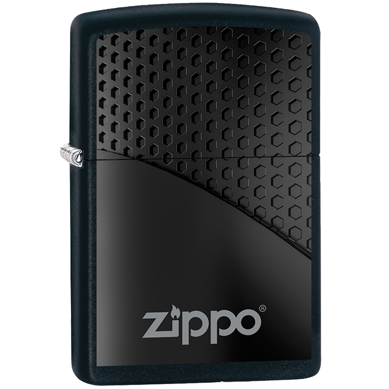Zippo 60005297 Black Hexagon Design Frontansicht World of Smoke 