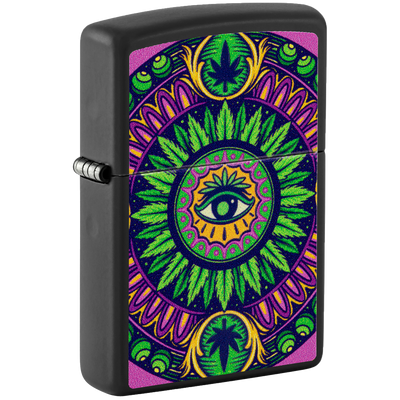 Zippo 60006550 Cannabis Pattern Design Frontansicht World of Smoke