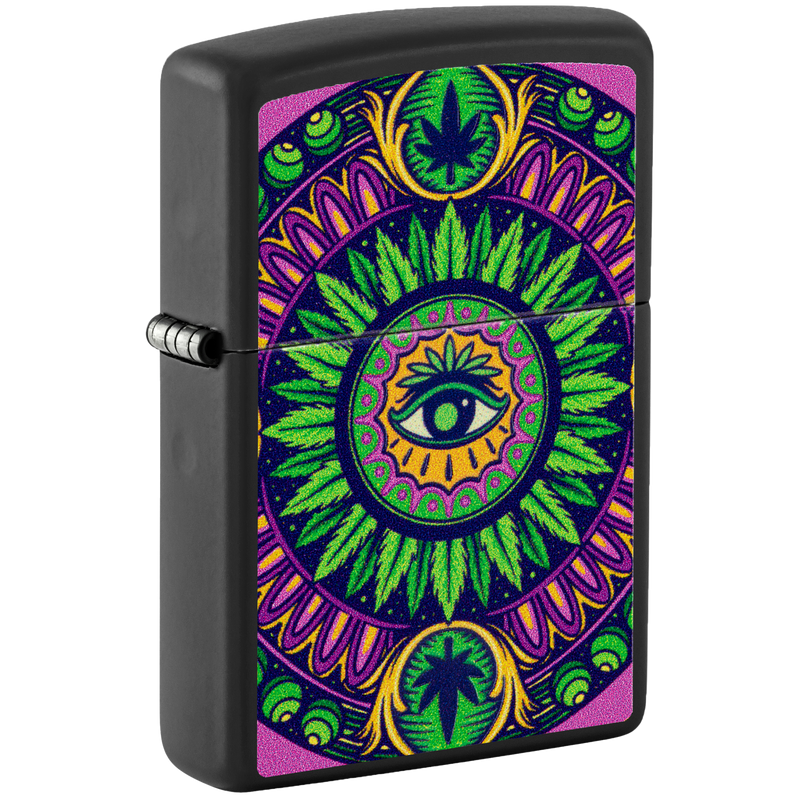Zippo 60006550 Cannabis Pattern Design Frontansicht World of Smoke