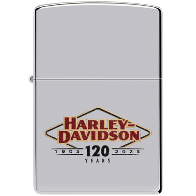 Zippo 60006656 250 High Polish Chrome Harley Davidson Frontansicht World of Smoke