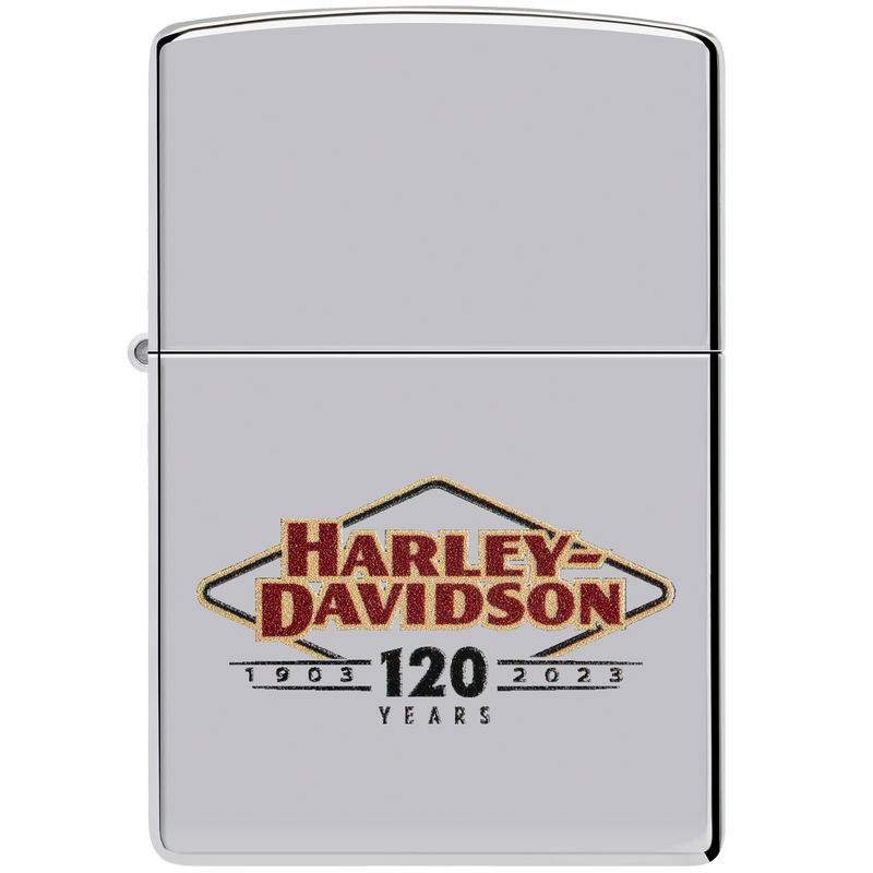 Zippo 60006656 250 High Polish Chrome Harley Davidson Frontansicht World of Smoke