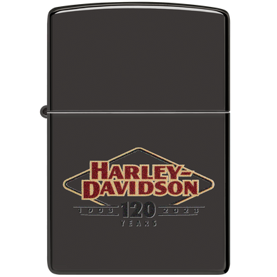 Zippo 60006657 24756 High Polish Black Harley Davidson Frontansicht World of Smoke