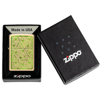 Zippo 60006807 2548 Clover Leaves Design Frontansicht World of Smoke