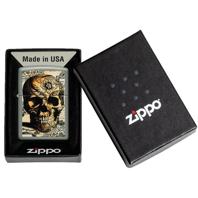 Zippo 60006886 49843 Skull Vintage Frontansicht World of Smoke