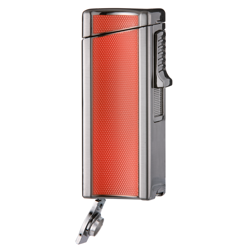 Eurojet Feuerzeug Jet mit Bohrer und Zigarrenablage rot Detailansicht World of Smoke