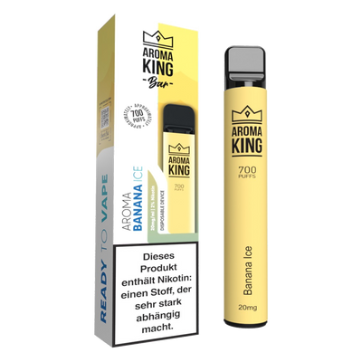 Aroma King Einweg E-Zigarette Banana Ice Frontansicht World of Smoke