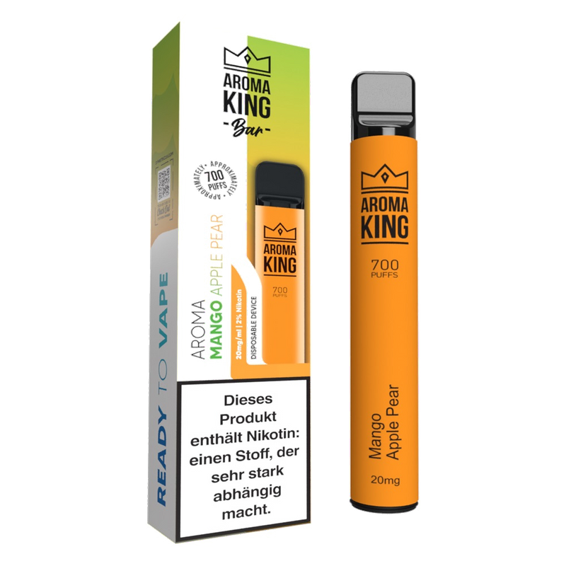 Aroma King Einweg E-Zigarette Mango Apple Pear Frontansicht World of Smoke