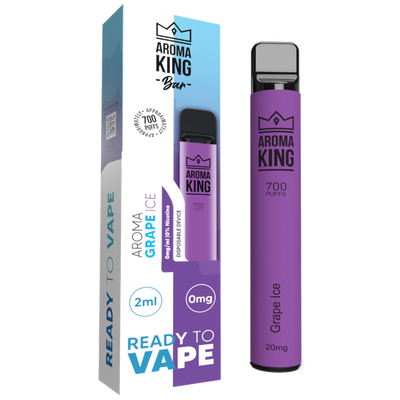 Aroma King Einweg E-Zigarette nikotinfrei Grape Ice Frontansicht World of Smoke