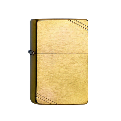 Feuerzeug Zippo 60000808 Brass bru. Vint. Frontansicht World of Smoke