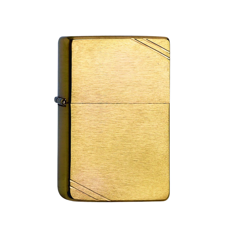 Feuerzeug Zippo 60000808 Brass bru. Vint. Frontansicht World of Smoke