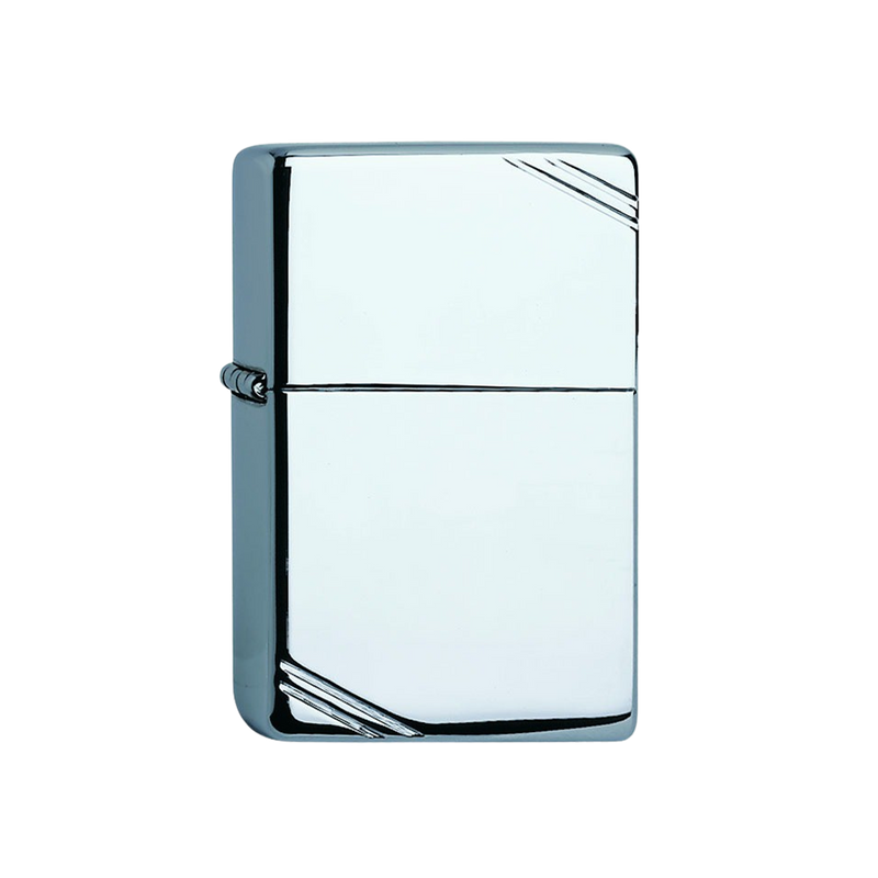 Feuerzeug Zippo 60000809 chrom po Vinta. Frontansicht World of Smoke