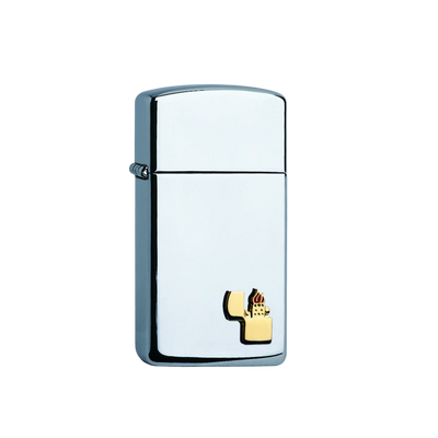 Feuerzeug Zippo 60001342 chrom Slim Emb. Frontansicht World of Smoke