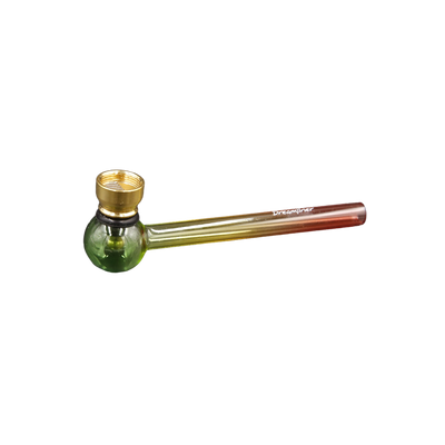 Headshop Dreamliner Glaspfeife 12cm, Reggaefarben Frontansicht World of Smoke