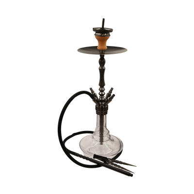 Shishakohle Moze x Vyro Noir Shisha - Clear Bowl, 49 cm, 4 Ventilöffnungen Frontansicht World of Smoke