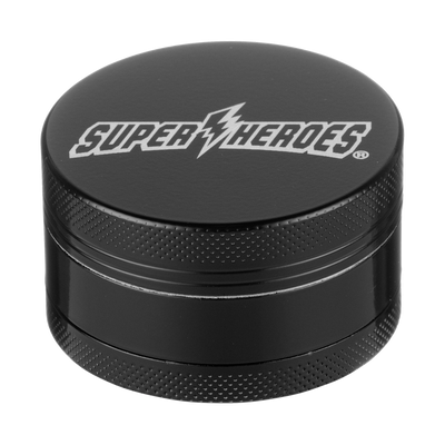 Super Heroes Grinder Keramik schwarz o50mm Fronansicht World of Smoke