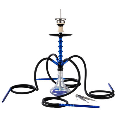 Super Heroes Shisha 60cm 4er blau Clicksystem Frontansicht World of Smoke