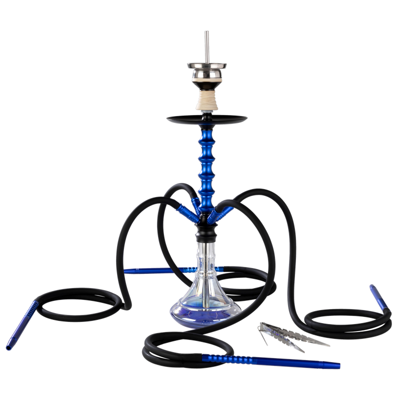 Super Heroes Shisha 60cm 4er blau Clicksystem Frontansicht World of Smoke