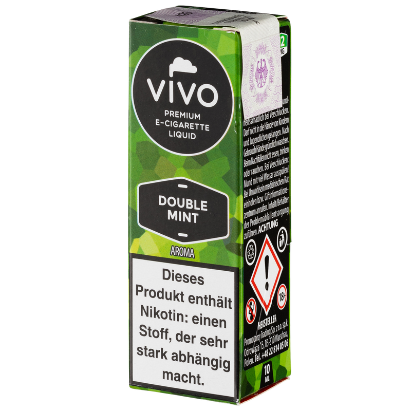 Vivo Liquid Double Mint 12mg 10ml Frontansicht World of Smoke