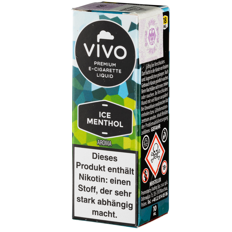 Vivo Liquid Ice Menthol 18mg 10ml Frontansicht World of Smoke