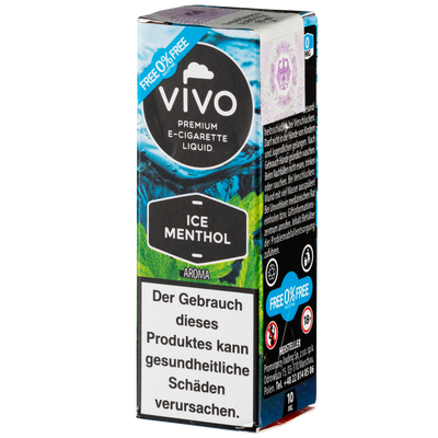 Vivo Liquid Ice Menthol nikotinfrei 10ml Frontansicht World of Smoke