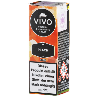 Vivo Liquid Peach 18mg 10ml Frontansicht World of Smoke