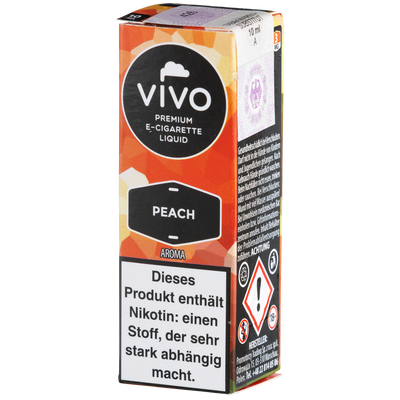 Vivo Liquid Peach 3mg 10ml Frontansicht World of Smoke