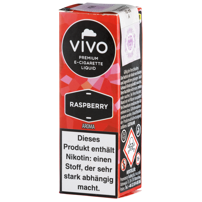 Vivo Liquid Raspberry 18mg 10ml Frontansicht World of Smoke