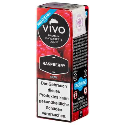 Vivo Liquid Raspberry nikotinfrei 10ml Frontansicht World of Smoke