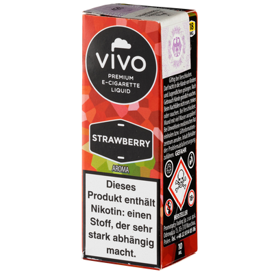 Vivo Liquid Strawberry 18mg 10ml Frontansicht World of Smoke