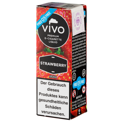 Vivo Liquid Strawberry nikotinfrei 10ml Frontansicht World of Smoke